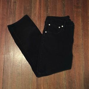 J. Crew Black Petite Vintage Slim Straight Corduroy Pant Sz 30